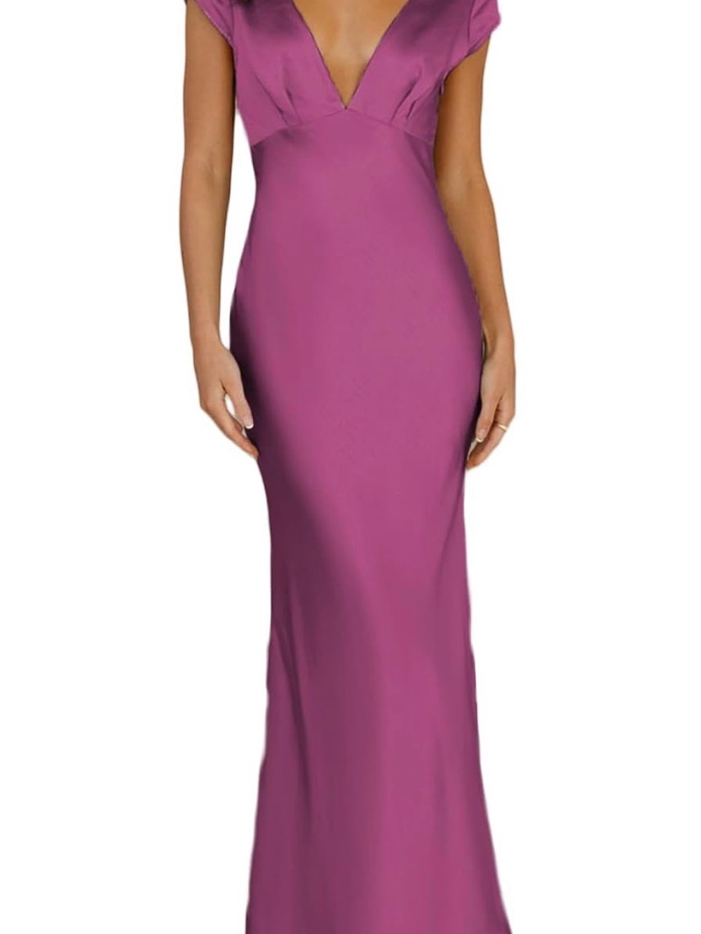 Elegant V-Neck Purple Evening Gown
